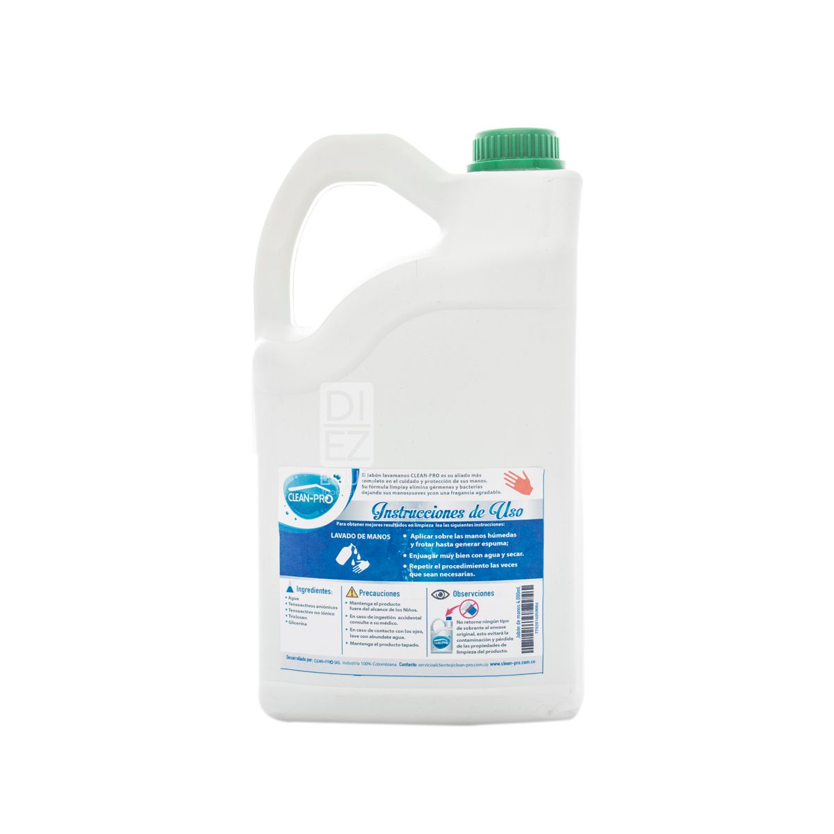 10X Jabón Manos Antibacterial Neutro Clean Pro x 4000 cc