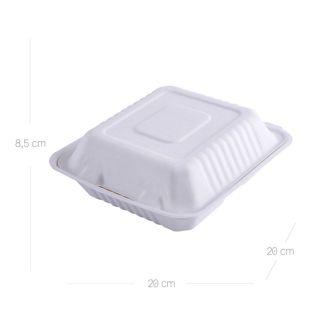 10X Portacomida P-3 en Pulpa de Caña Biodegradable x 50 Und