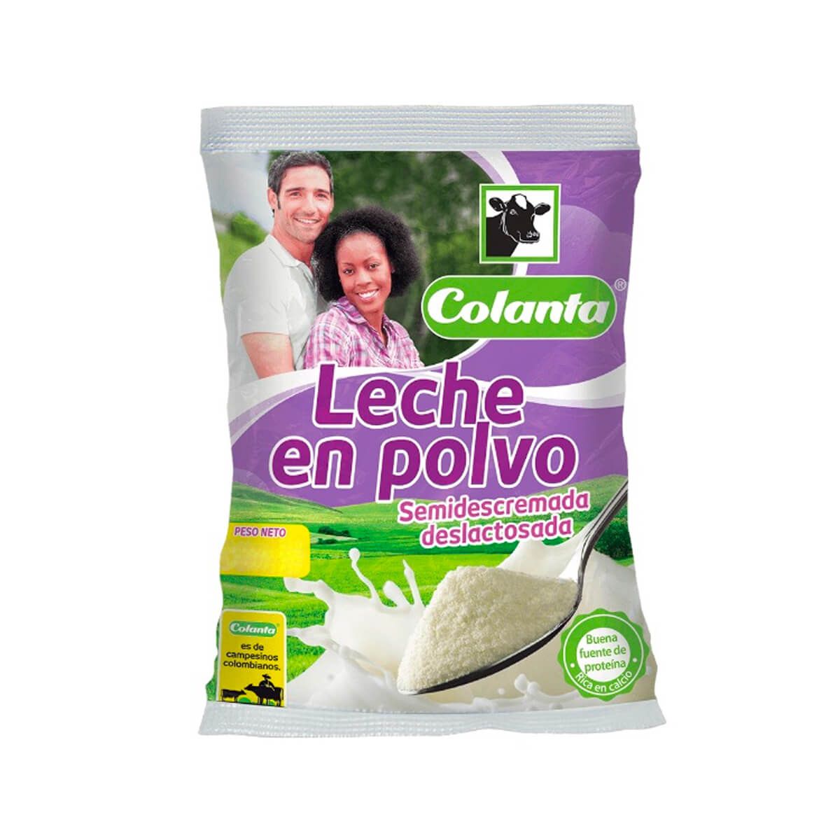 10X Leche en Polvo Semidescremada Deslactosada Colanta x 380 G Bolsa