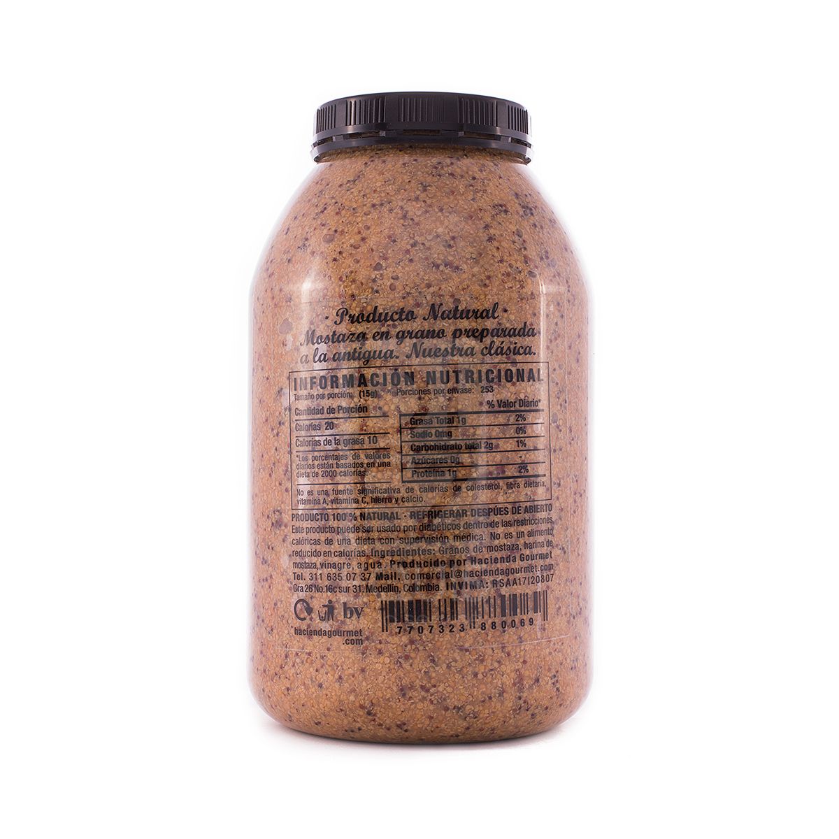 10X Mostaza Antigua Clásica en Grano Hacienda Gourmet x 3800 Gr Pet Galón