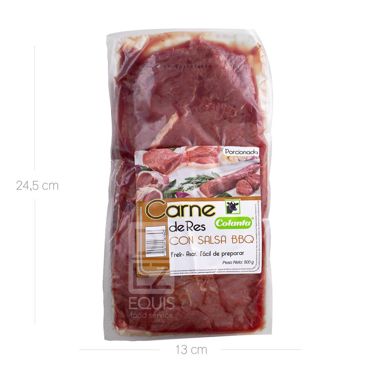 10X Carne De Res Con Salsa BBQ Colanta x 400 Gr Paquete