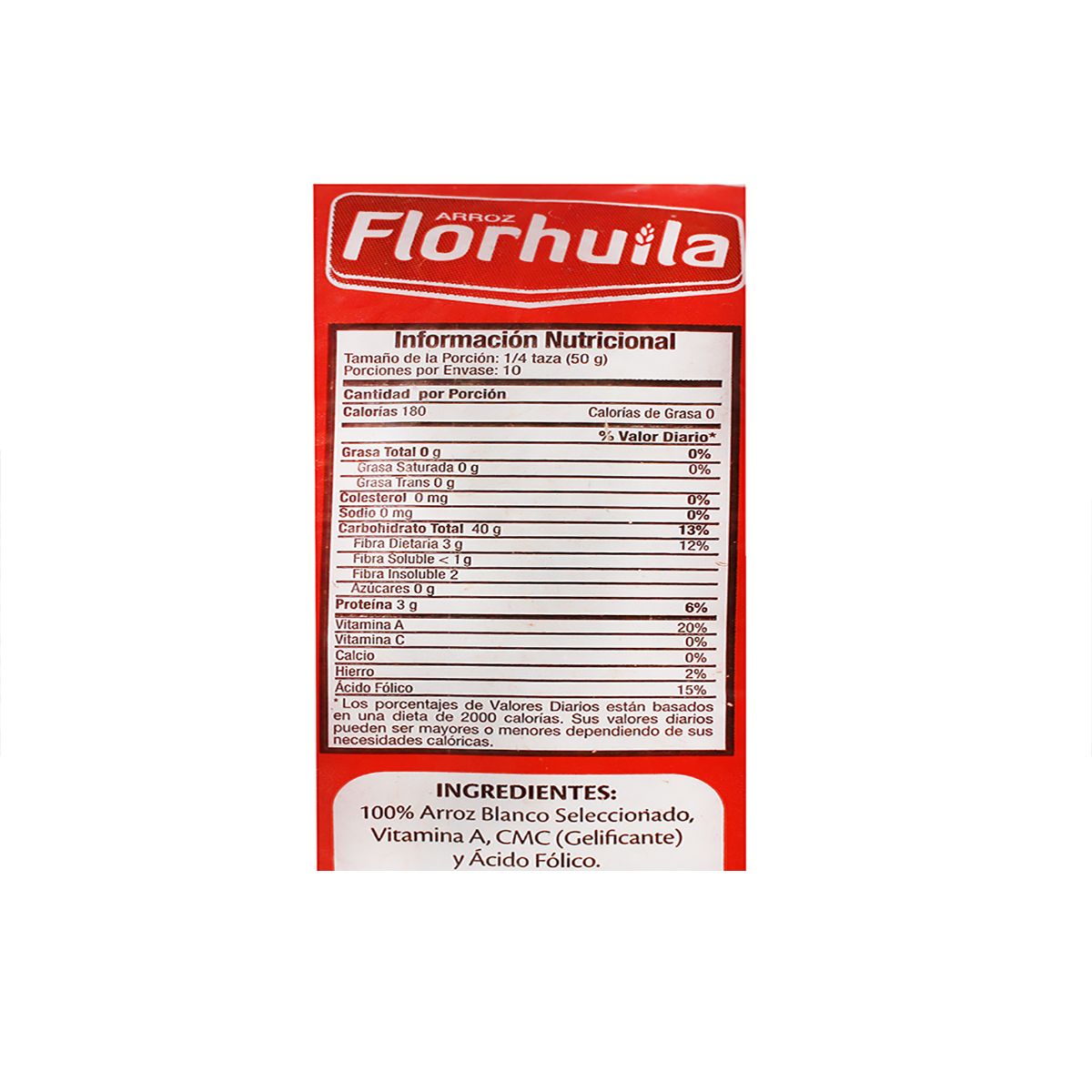 10X Arroz Florhuila Bolsa x 500 Gr
