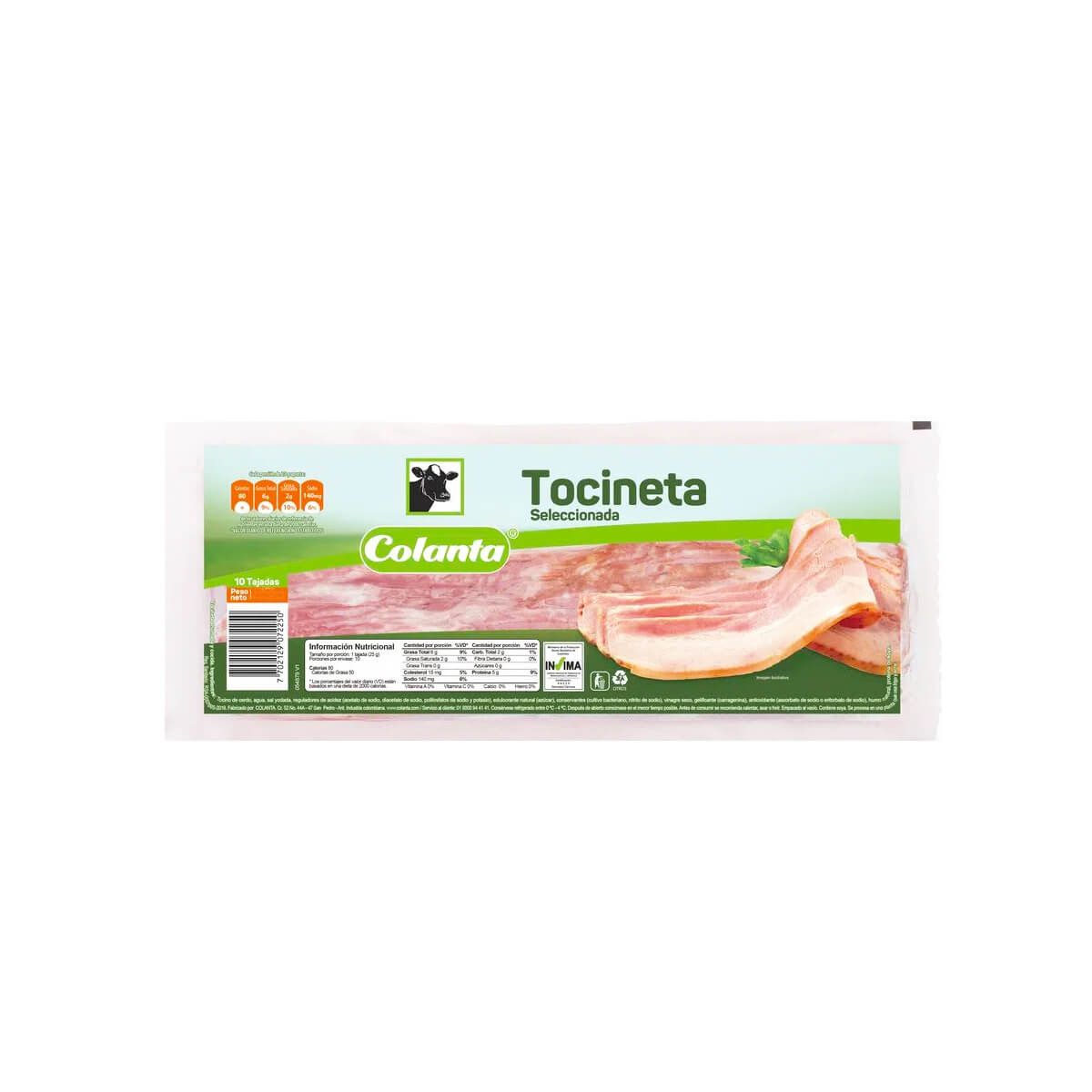 10X Tocineta Al Vacio Colanta  x 450 Gr