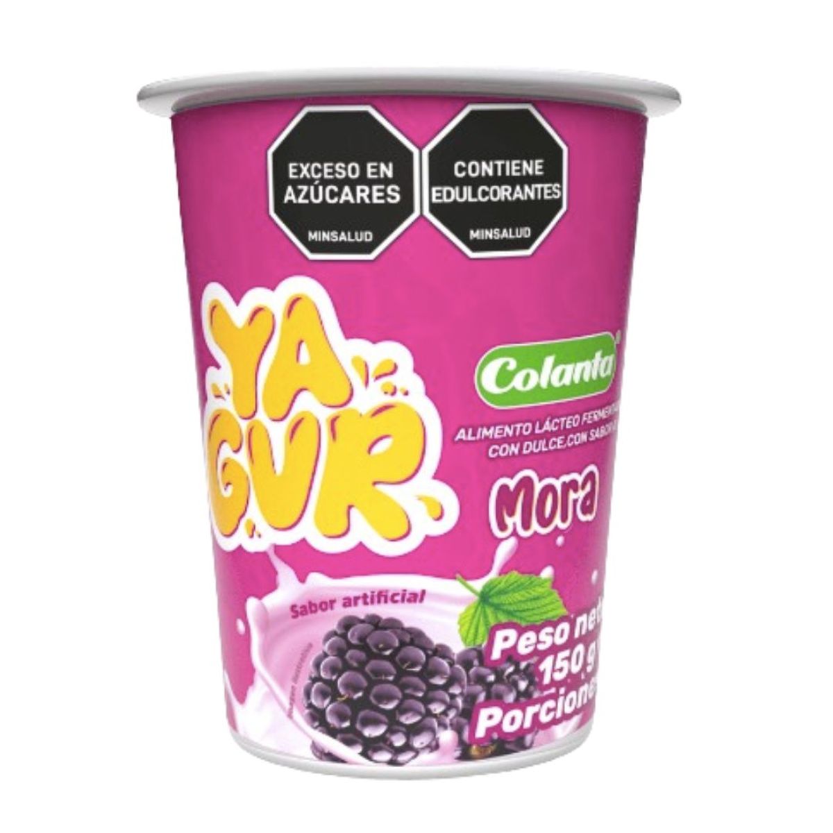 10X Vaso Yagurt Mora Colanta x 150 Ml