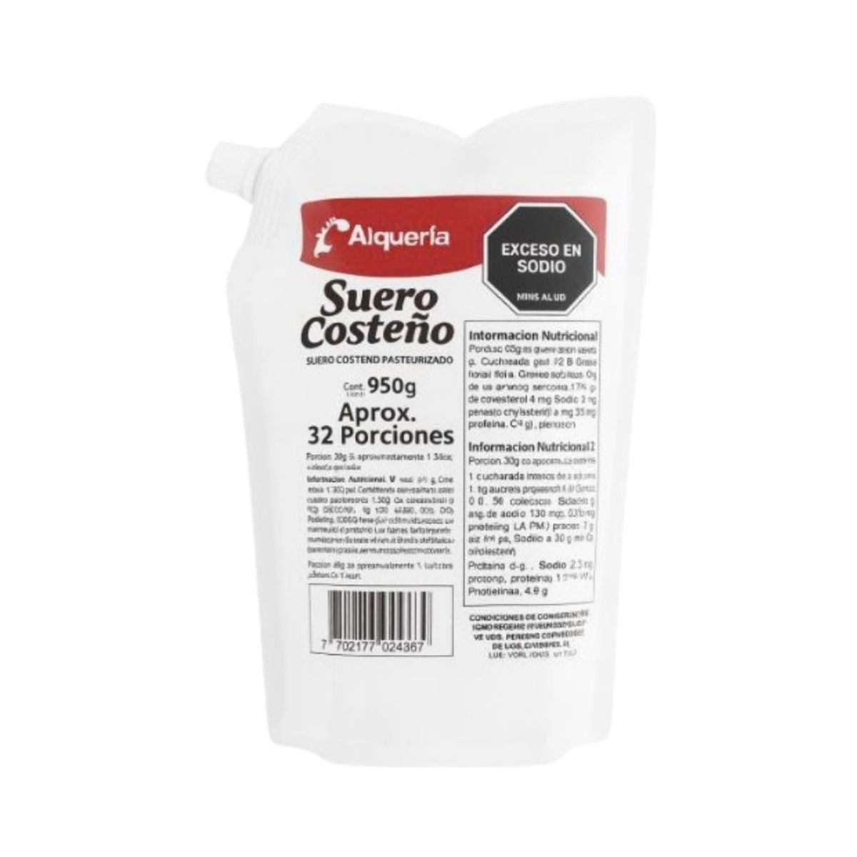 10X Suero Costeño Institucional Alquería x 950 Gr Bolsa