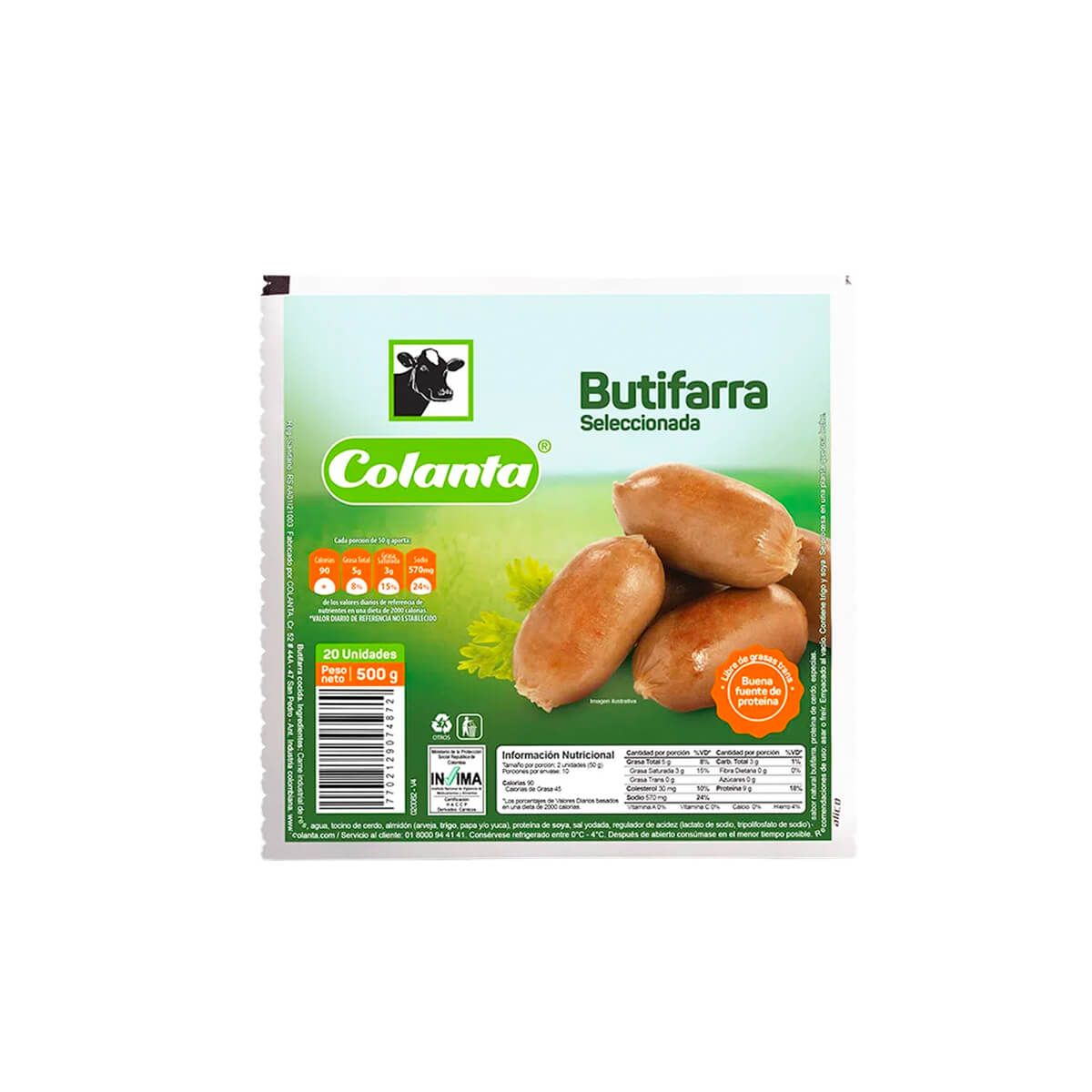 10X Butifarra Montefrío Colanta x 450 Gr Paquete x 18 Und