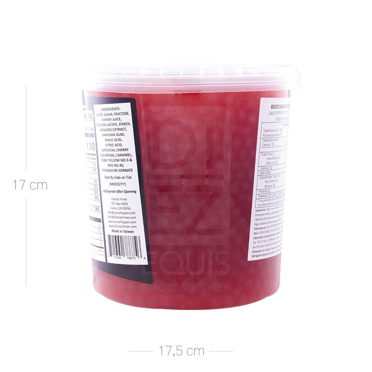 10X Perla Explosiva Sandía Juice Poppers x 3.400 Gr Balde