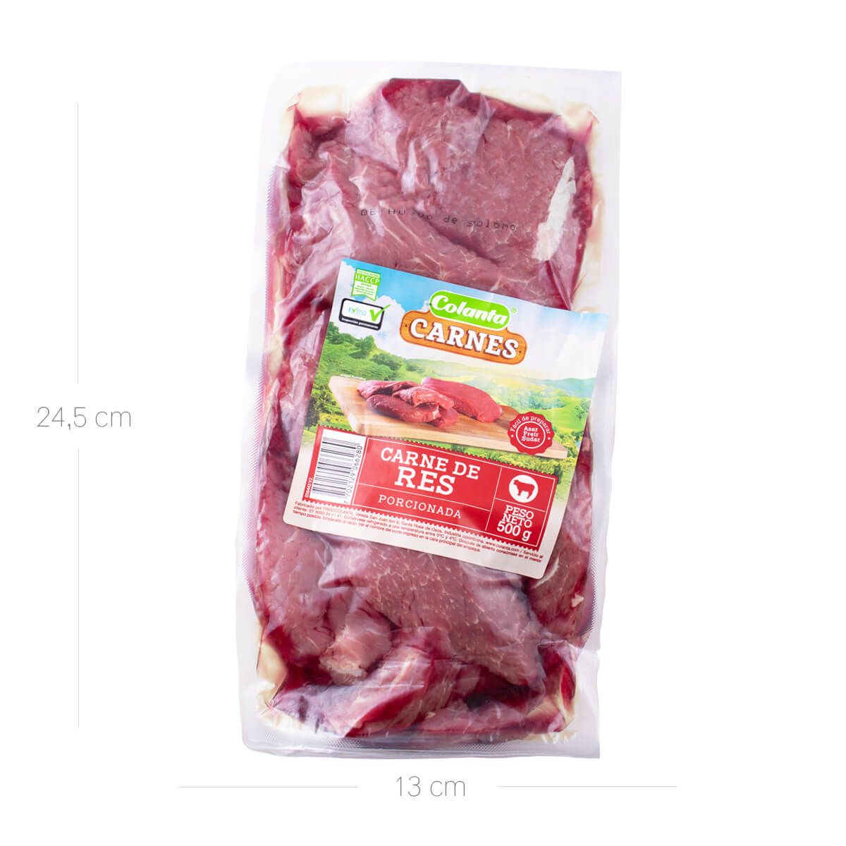 10X Carne De Res Natural Colanta x 500 Gr Paquete