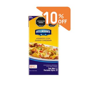 Promoción 10% Descuento Queso Cheddar Cremosito Hellmanns x 1000 Gr Cajita - Unidad