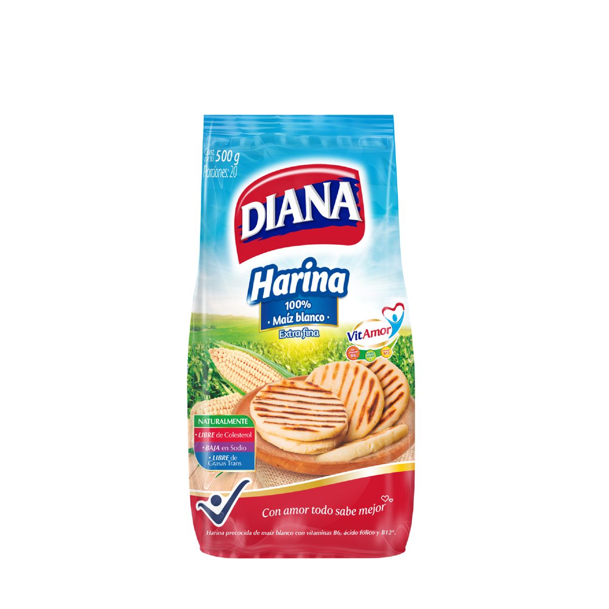 10X Harina de Maiz Blanca Diana x 500 Gramos Bolsa