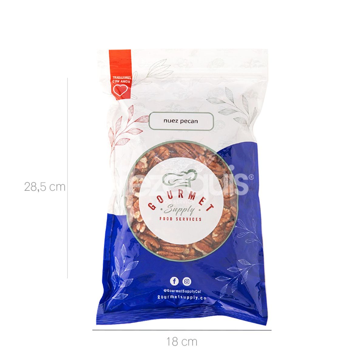 10X Nuez Pecan Gourmet Supply x 454 Gr Bolsa