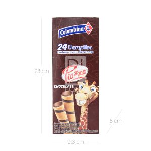 Snack Barquillo Piazza Jirafa Chocolate Display x 24 Und - Unidad