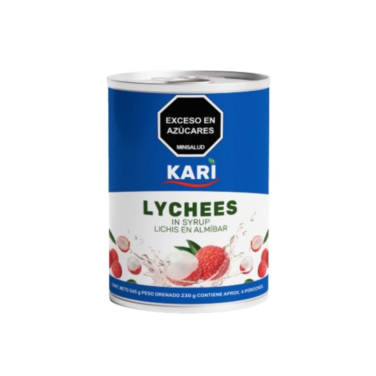 10X Lychees Enteros En Sirope Kari x 567 Gr Lata