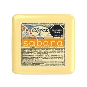 Queso Sabana Alpina Bloque +/- 3 Kg (Precio x Kilo) - Unidad