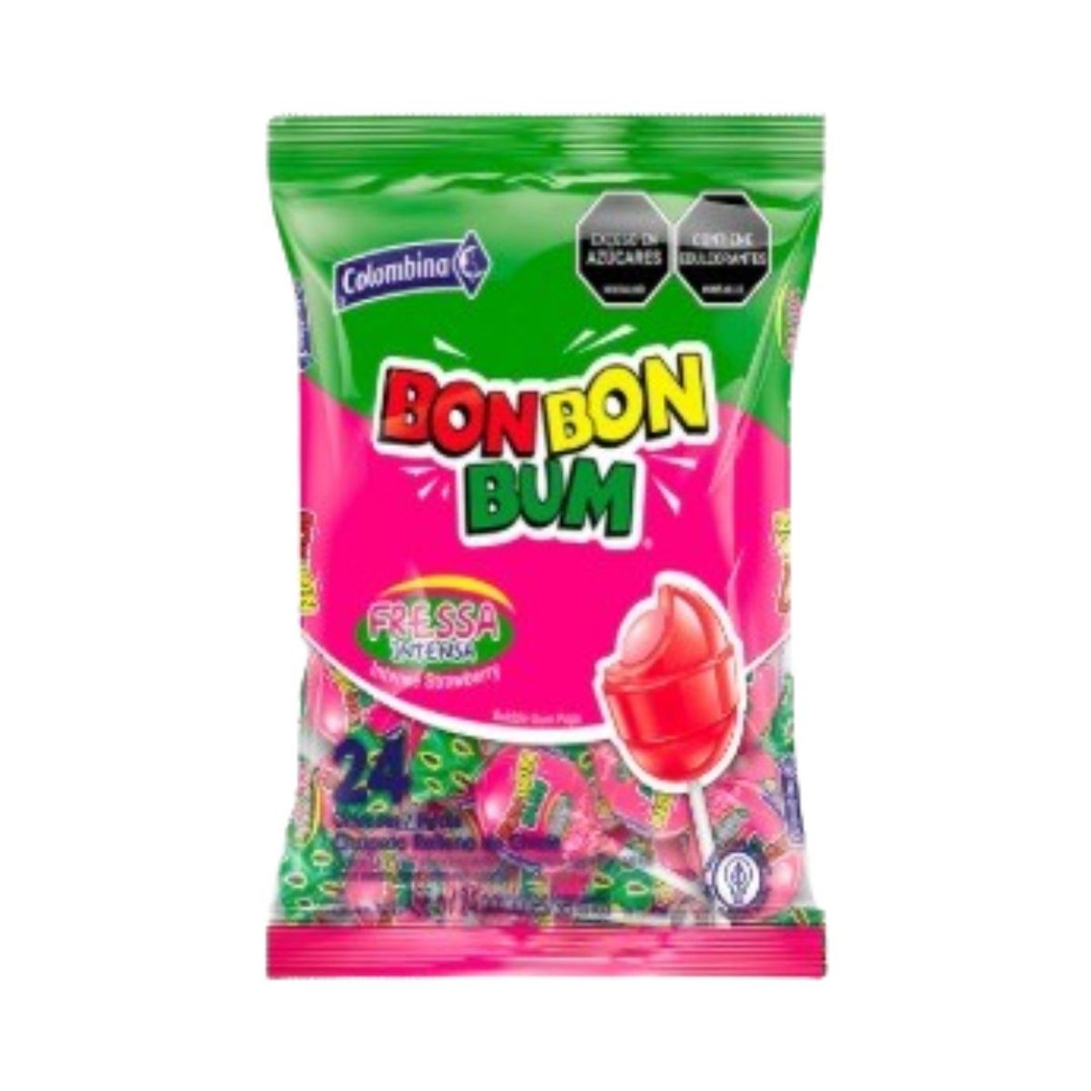 10X Bon Bon Bum Fresa Intensa x 24 Und Caja x 15 Paq