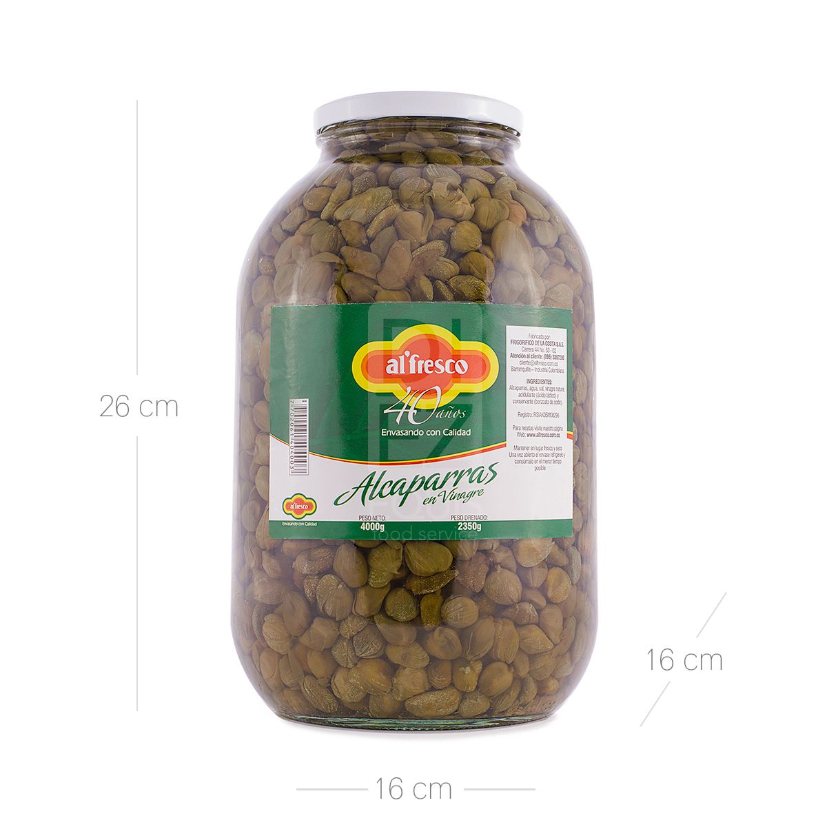 10X Alcaparras Finas Alfresco x 4000 Gr Vidrio