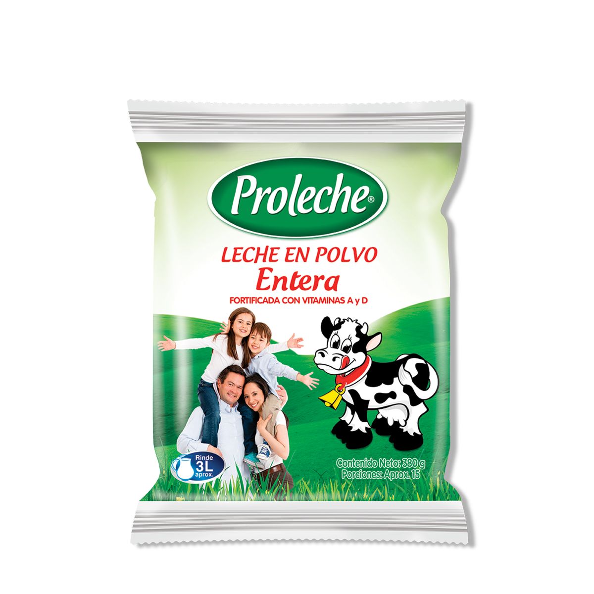 10X Leche En Polvo Entera Proleche x 380 Gr Bolsa