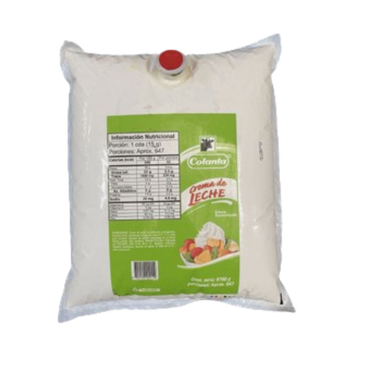 10X Crema de Leche Pasteurizada Semi-entera Colanta x 9,700 Gr Bolsa