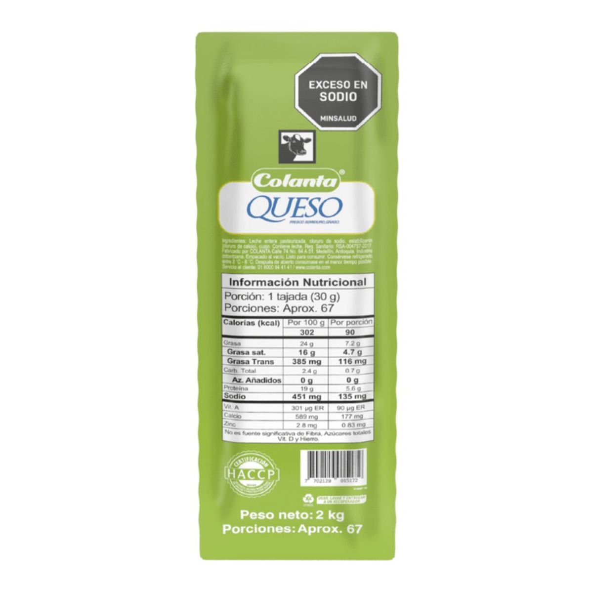 10X Queso Blanco Campesino Colanta x 2000 Gr Bloque