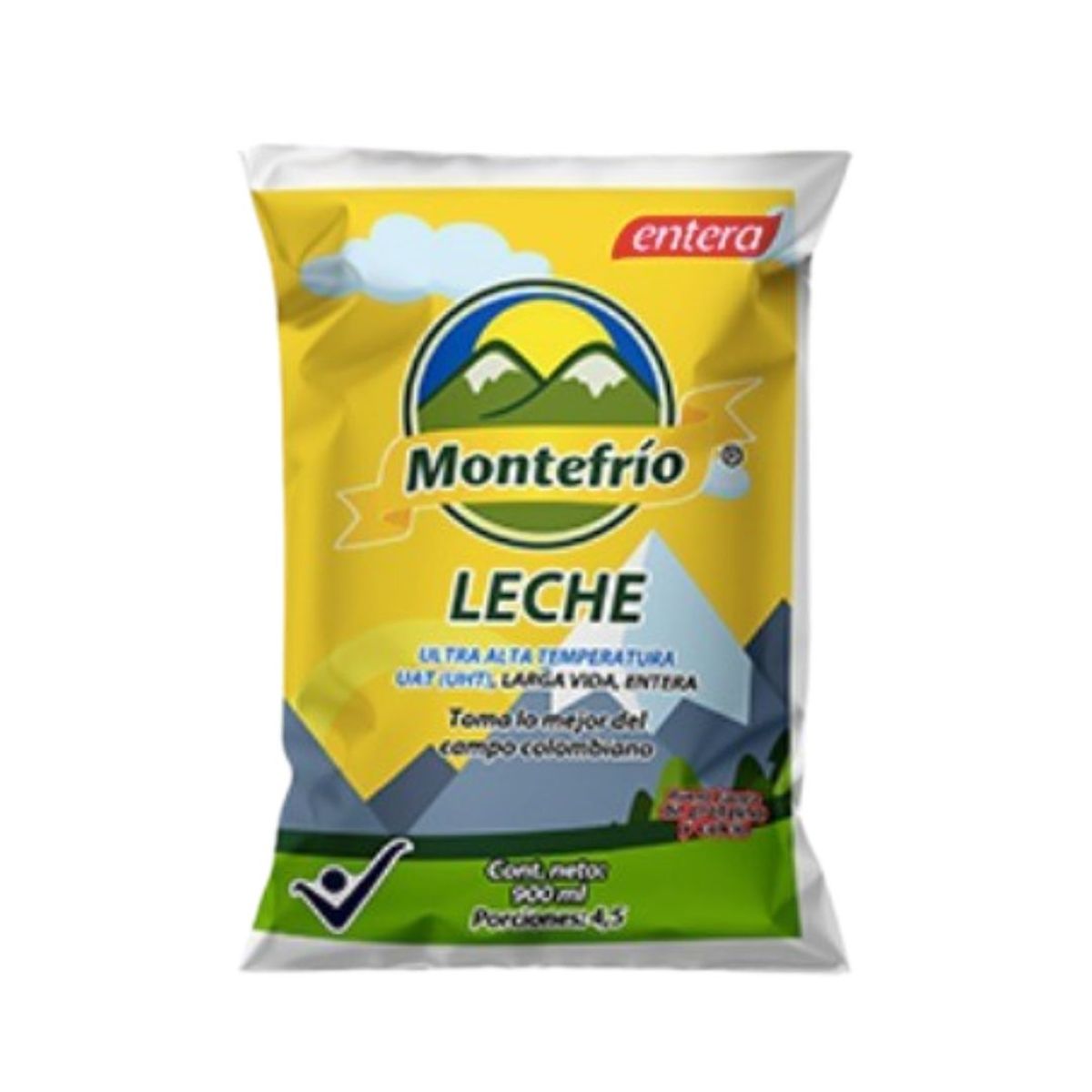 10X Leche UHT Entera Montefrío x 900 Ml Bolsa