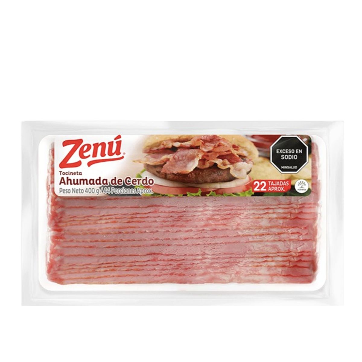 10X Tocineta De Cerdo Ahumada Zenú x 400 Gr