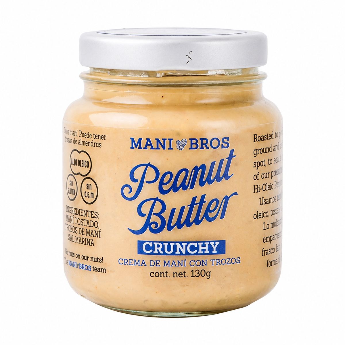 10X Mantequilla de Maní Con Trozos Mani Bros x 130 Gr