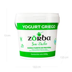 Yogurt Griego Natural Sin Dulce Zorba x 1000 Gr - Unidad