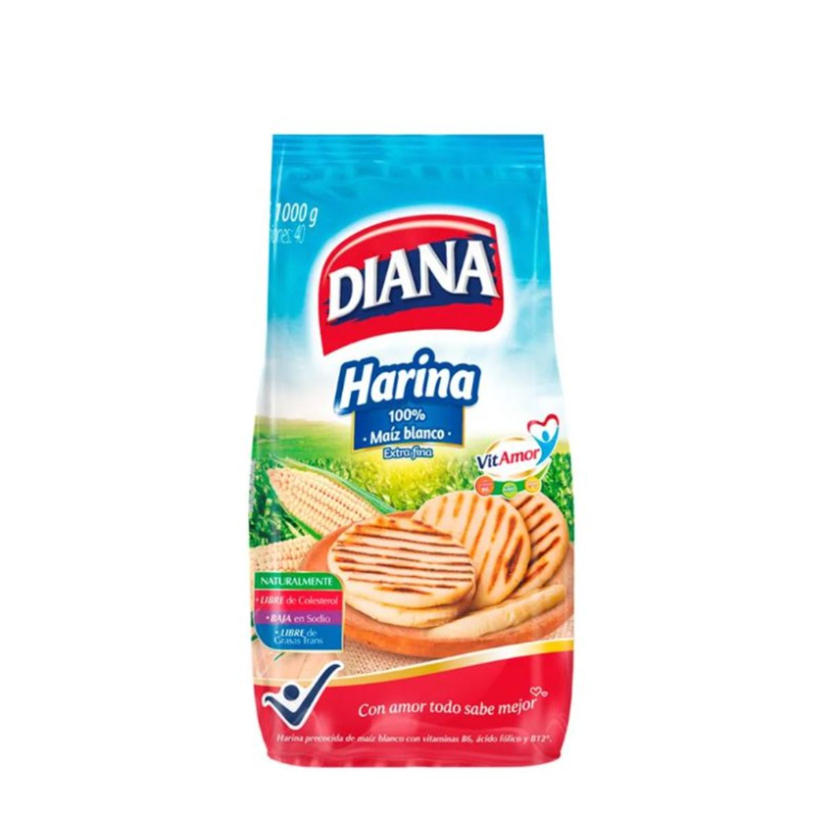 10X Harina de Maiz Blanca Diana x 1000 Gramos Bolsa