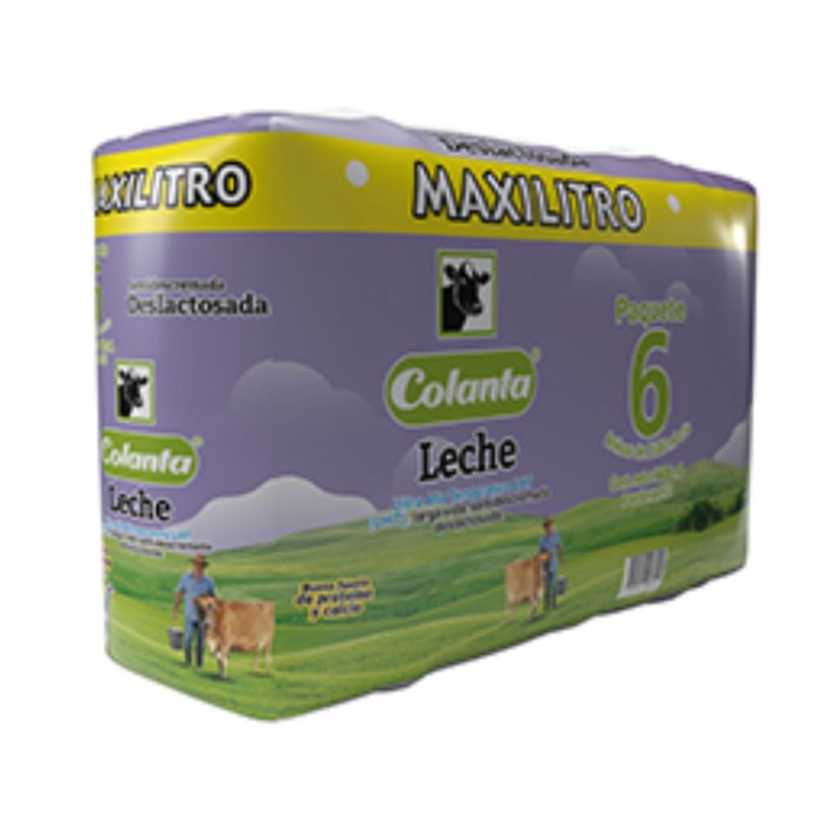10X Leche UHT Deslactosada Semidescremada Colanta x 1100 Ml Bolsa Sixpack