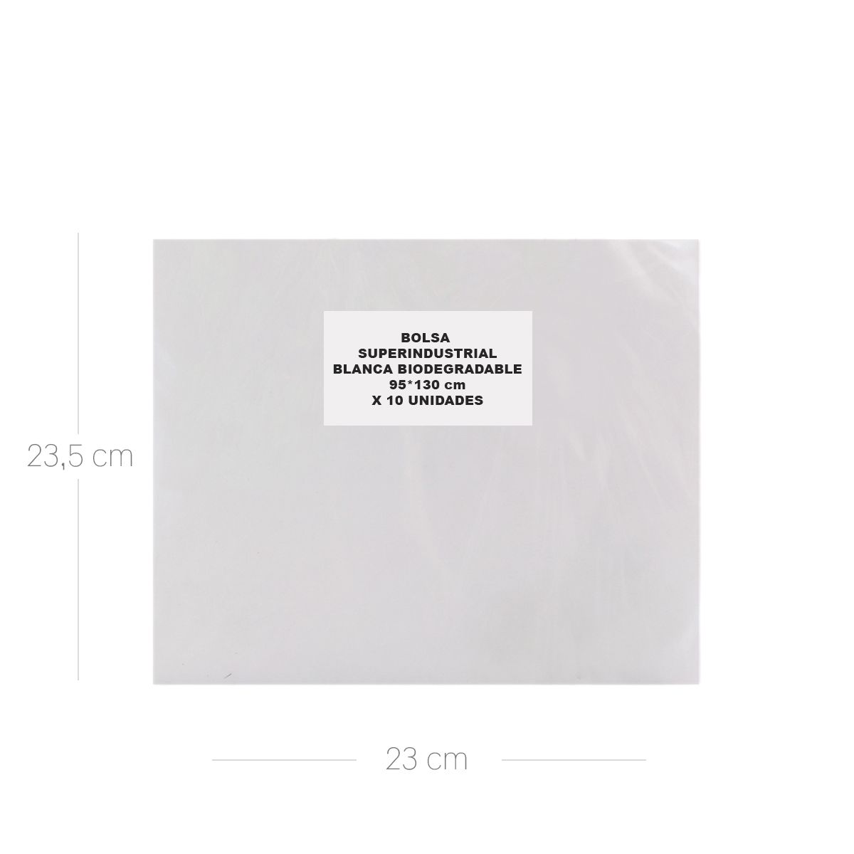 10X Bolsa Basura Blanca Biodegradable  95 x 130 Cm x 10 Und