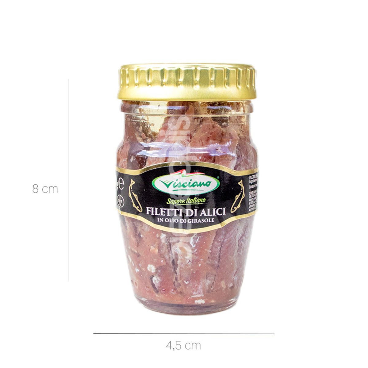 10X Filetes De Anchoas En Aceite de Girasol Visciano x 80 Gr Vidrio