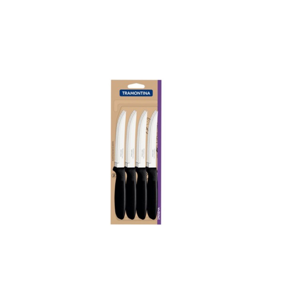 10X Cuchillo Negro 5" Para Asado Ipanema x 12 Unidades