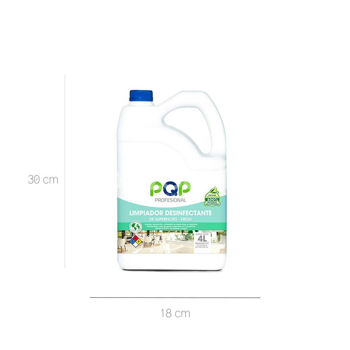 10X Limpiador Desinfectante de Superficies Fresh PQP x 4000 Ml