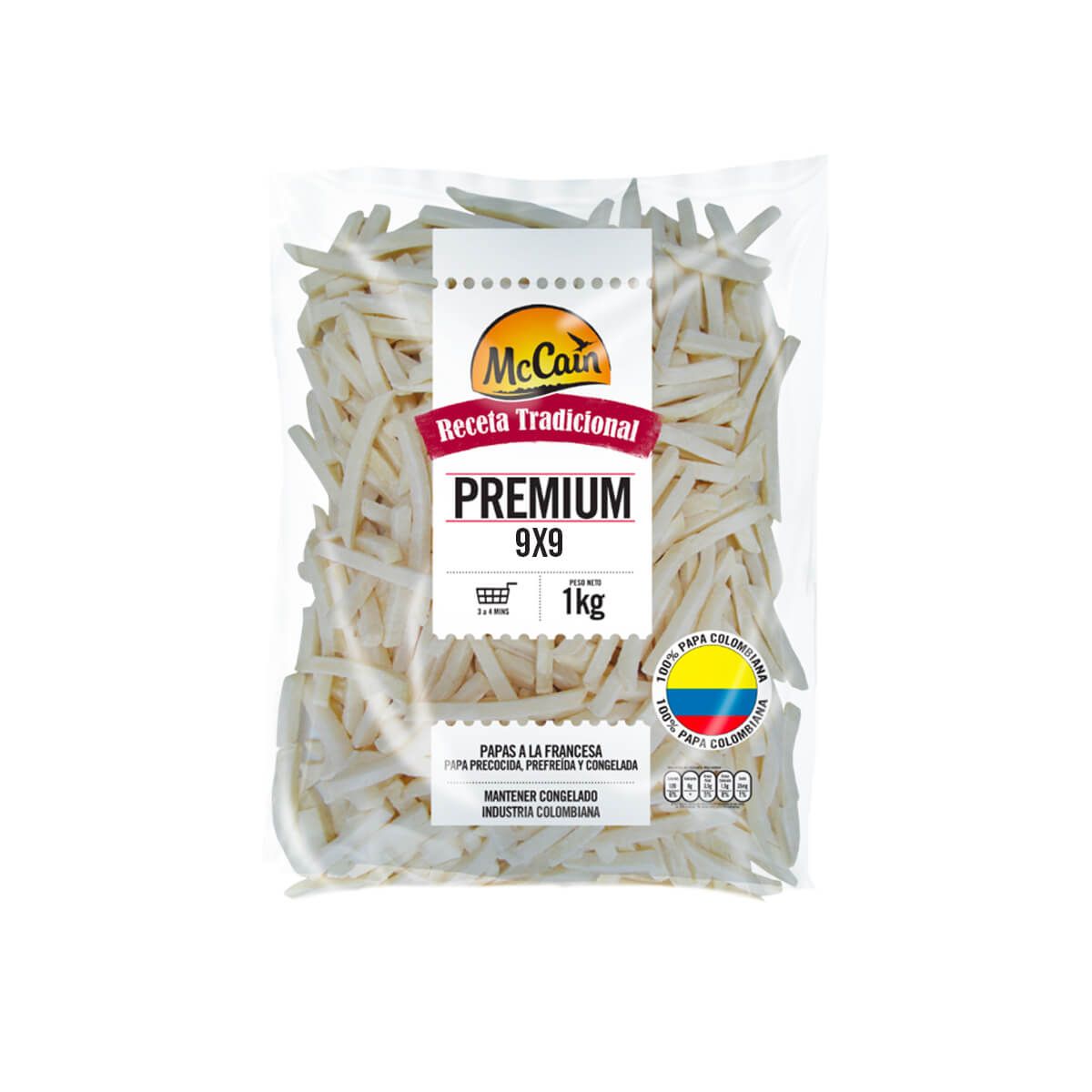 10X Papa Francesa Premium McCain 9x9 mm x 1 Kg Bolsa