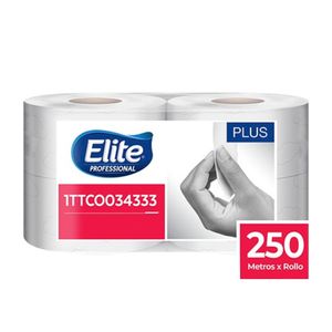 Papel Higiénico Jumbo HD Blanco Elite 34333 x 250 Mts x 4 Rollos - Paca - Unidad