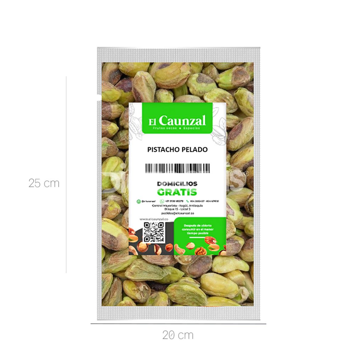 10X Pistacho Pelado El Caunzal x 500 Gr Bolsa