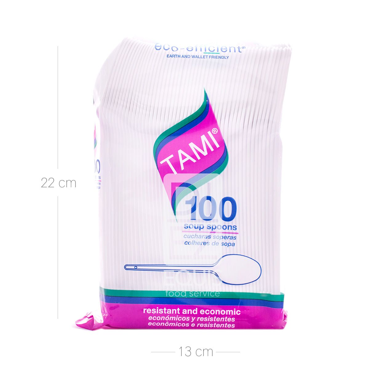 10X Cuchara Desechable Sopera Blanca Tami x 100 Und