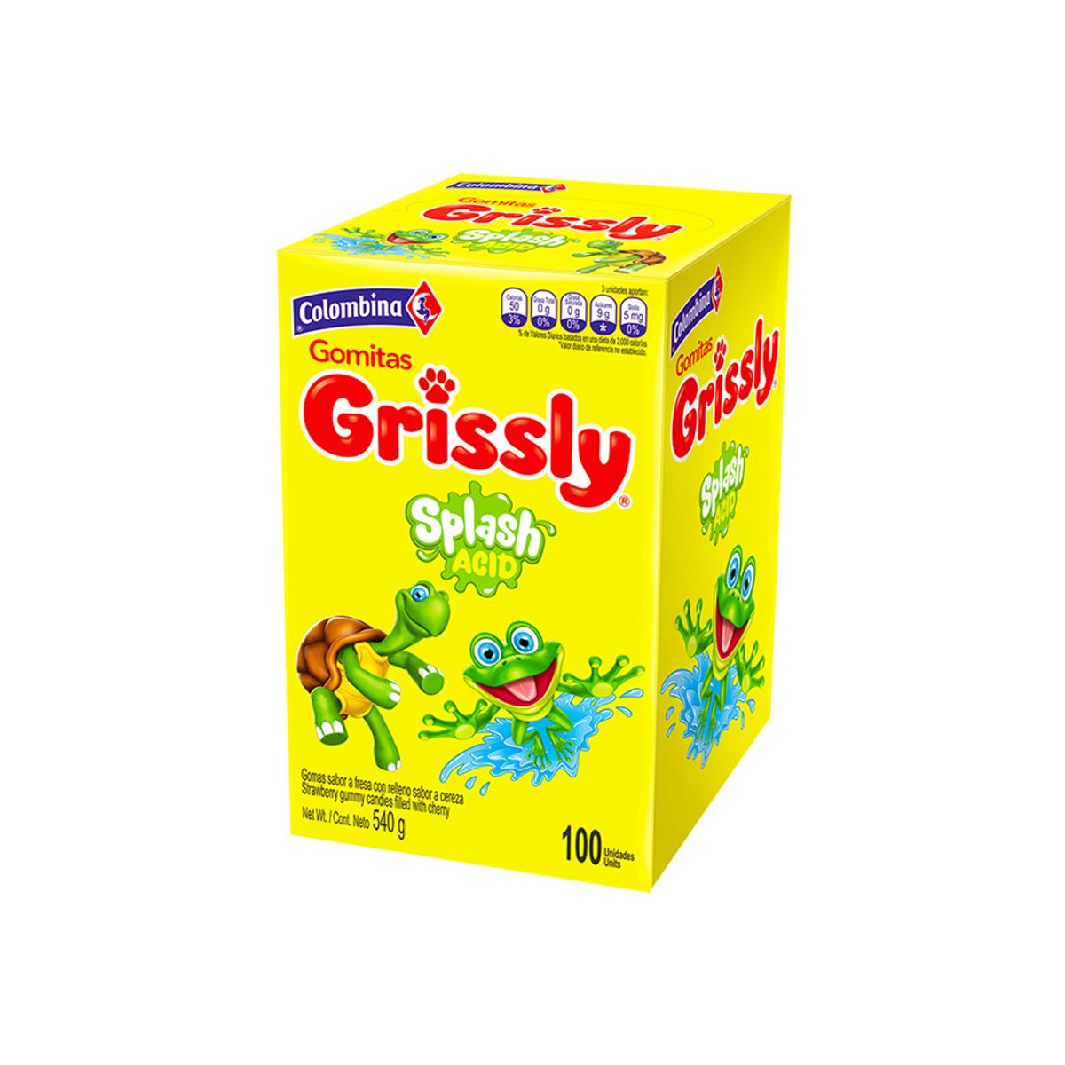 10X Goma Grissly Splash Colombina x 540 Gr