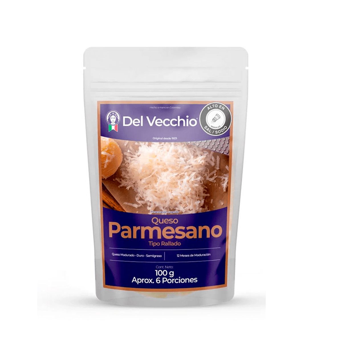 10X Queso Parmesano Rallado Del Vecchio x 100 Gramos