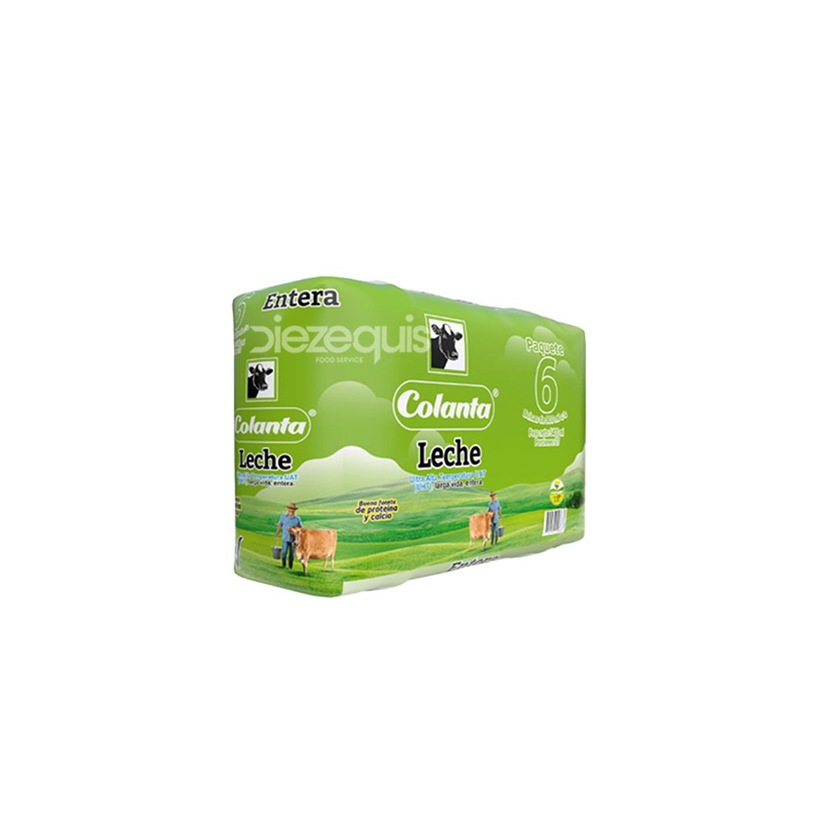 10X Leche UHT Entera Colanta x 900 Ml Bolsa x 6 und