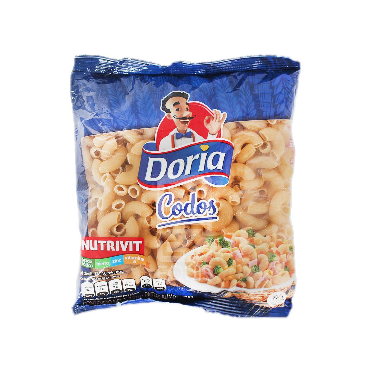 10X Pasta Clásica Codos Doria x 250 Gr Bolsa