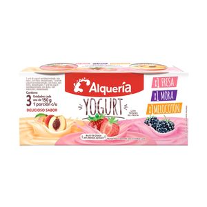 Yogurt Surtido Alquería x 3 Und x 150 Gr Vaso - Paquete