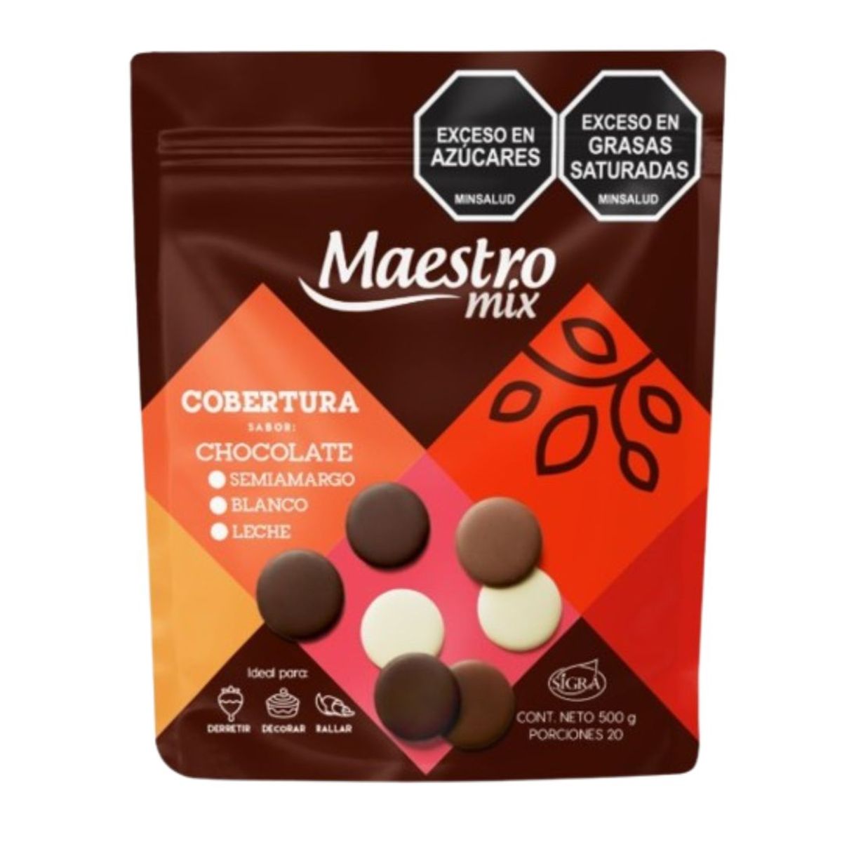 10X Cobertura Chocolate Semiamargo Maestro x 1000 Gr Moneda
