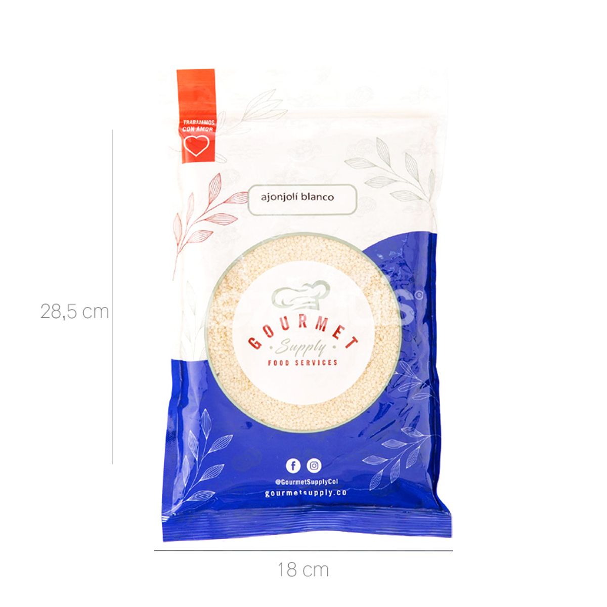 10X Ajonjolí Blanco Descortezado Gourmet Supply x 500 Gr Bolsa