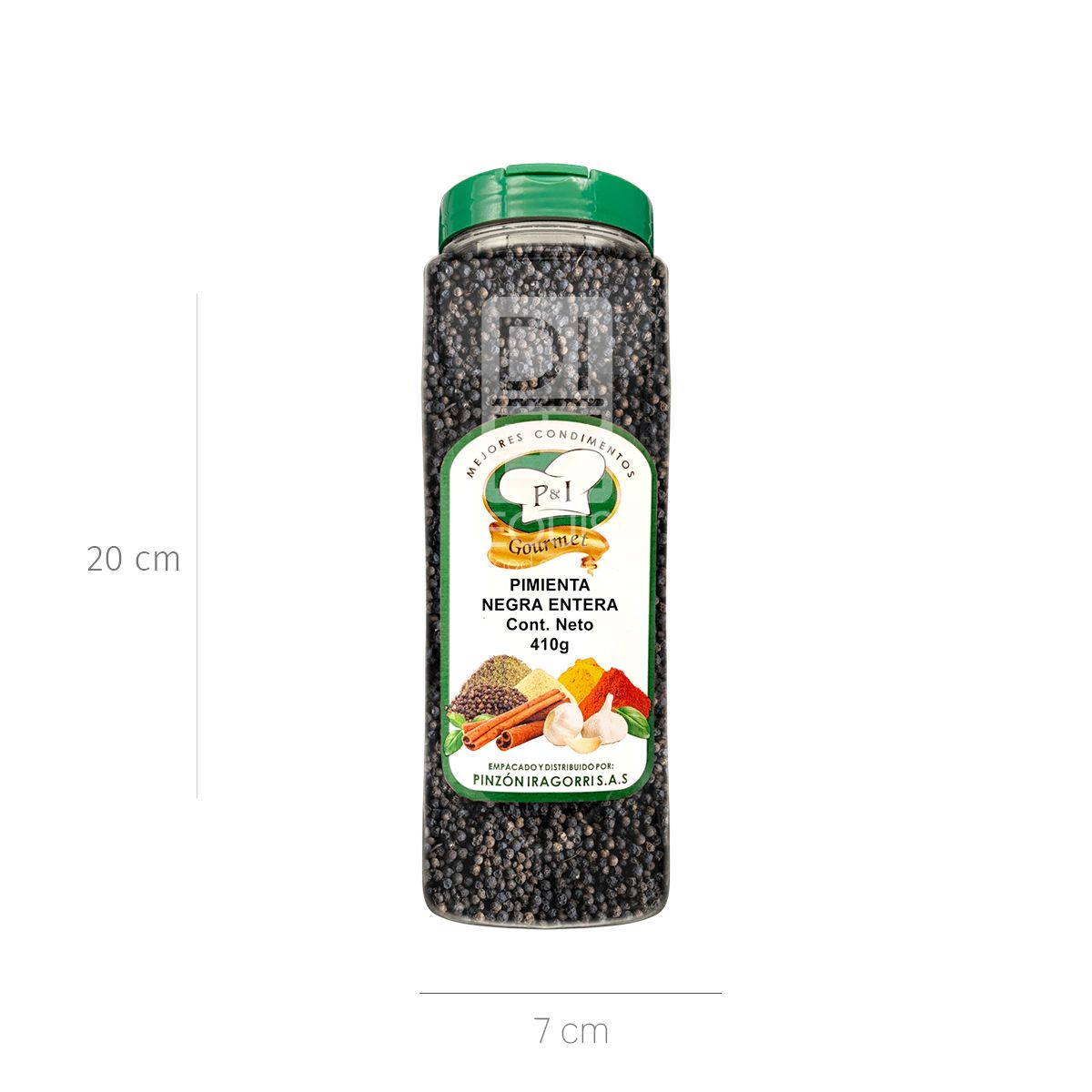 10X Pimienta Negra Entera PI x 410 Gr Frasco