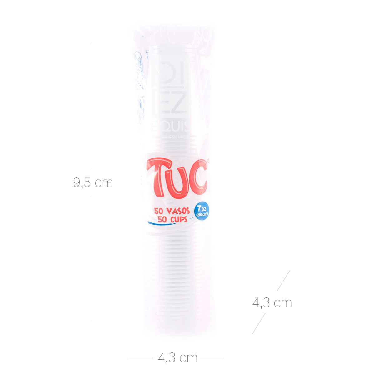 10X Vaso Desechable Traslúcido Tuc Vaso T 7 Oz x 50 Und