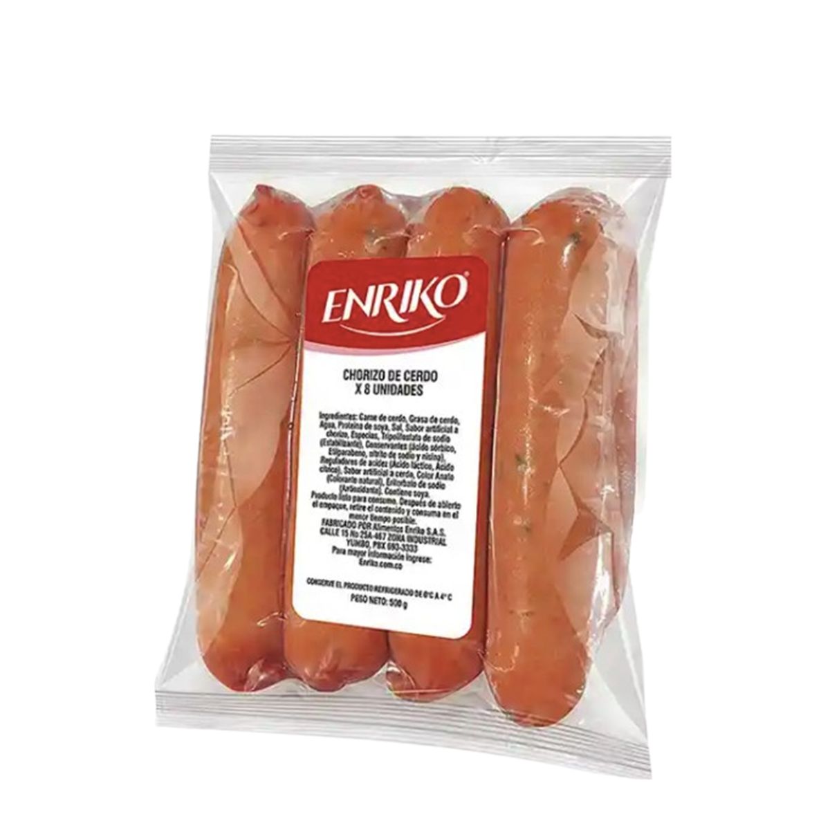 10X Chorizo de Cerdo Enriko x 500 Gr x 8 Und