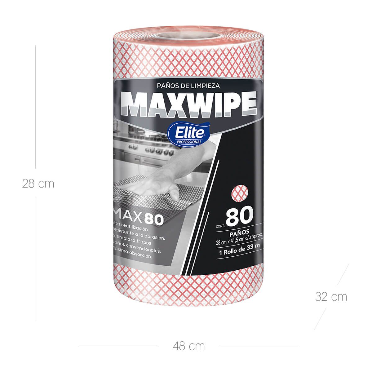 10X Limpión Multiusos X80 Rojo Maxwipe x 80 Paños Rollo