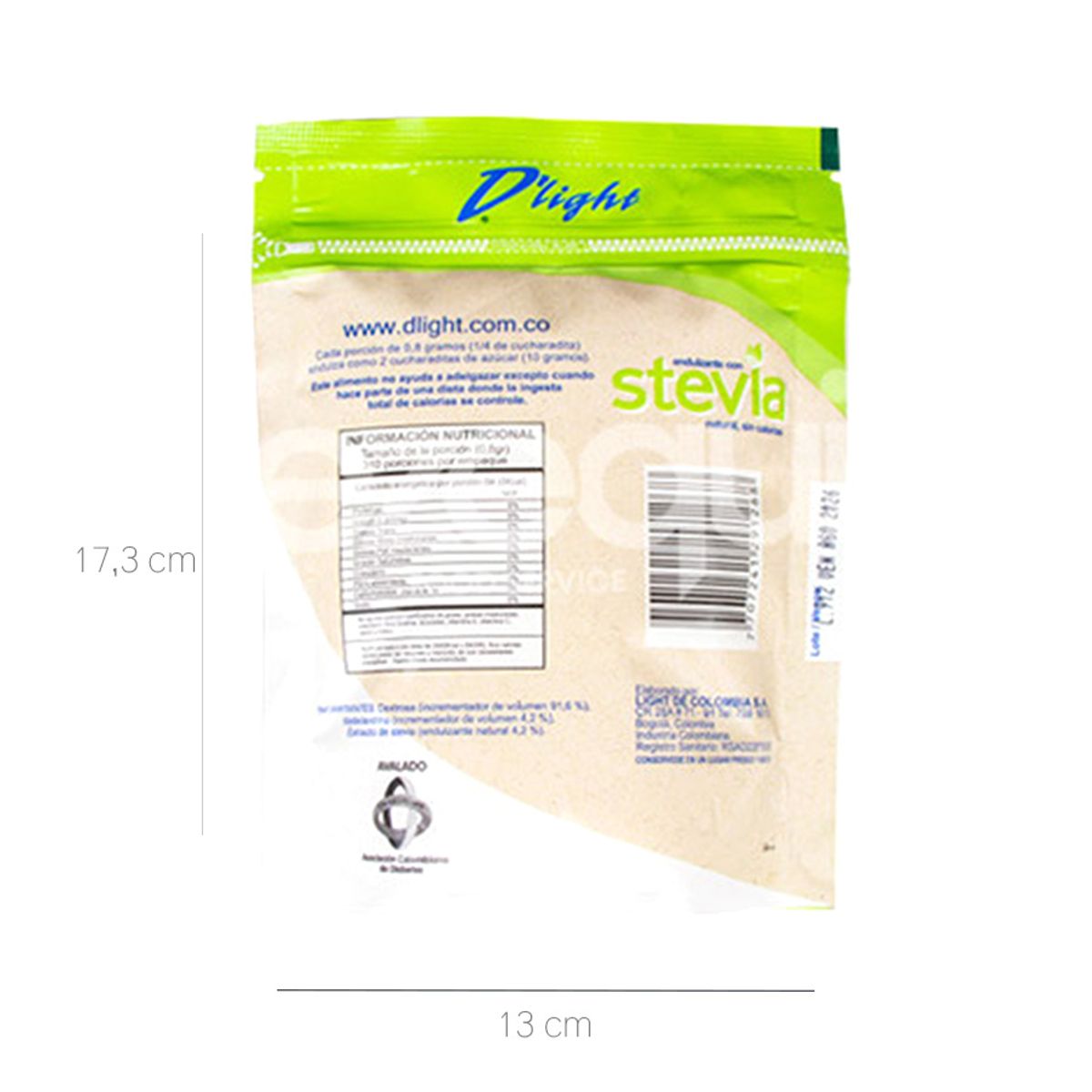 10X Endulzante D´Light Stevia Natural x 250 Gr Pet