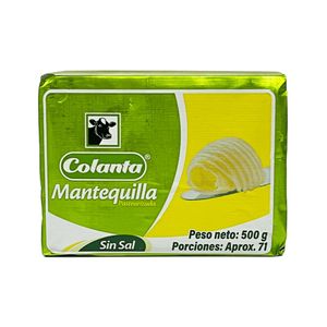 Mantequilla Colanta Sin Sal x 500 Gr Barra - Unidad